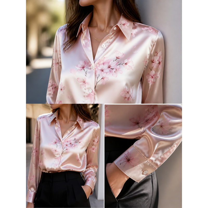 Matcha - เสื้อเชิ้ตแฟชั่นปี 2026 ปกเสื้อแบบลา펠 แขนยาว แมทช์ได้กับทุกชุด สวยสง่า