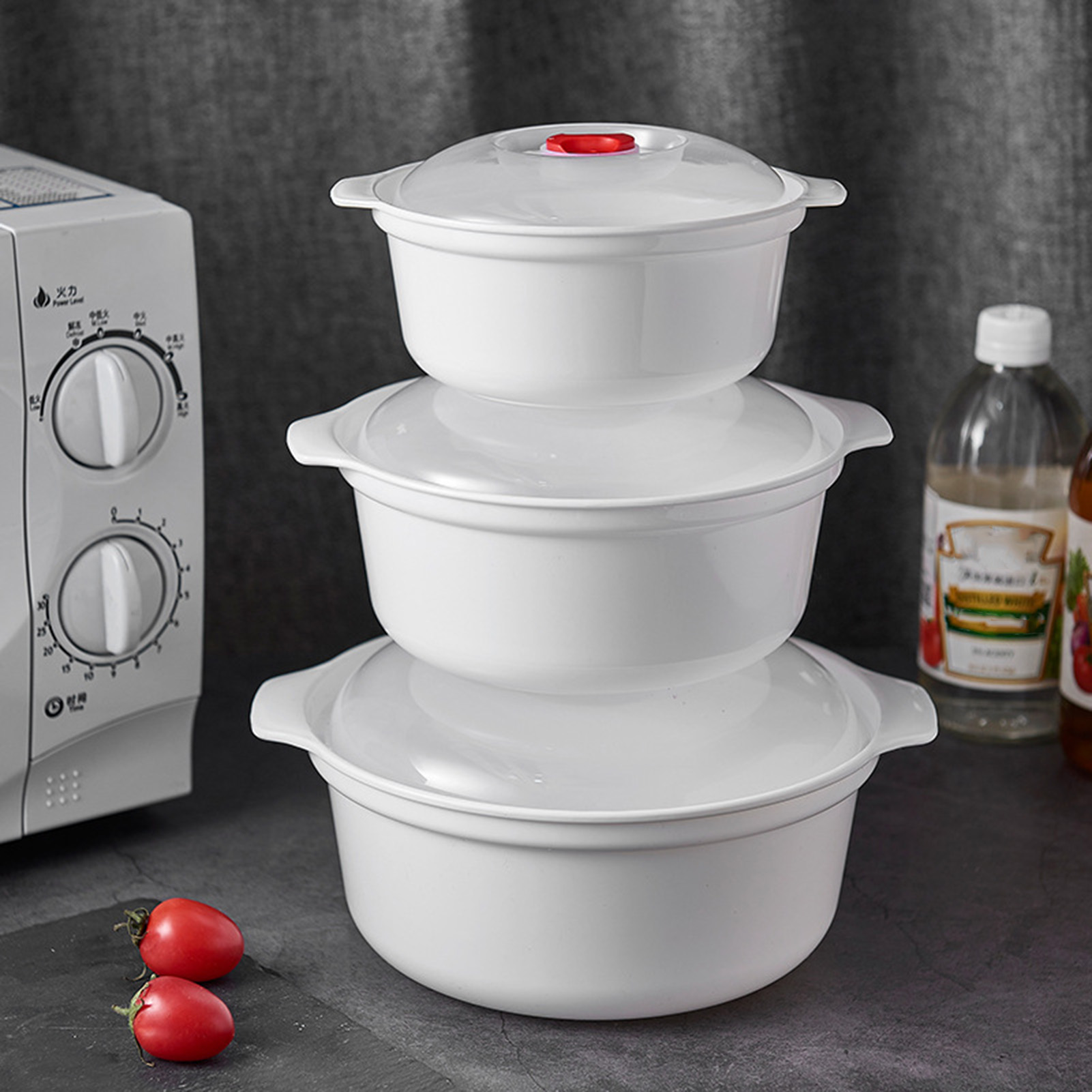 Bento Box - กล่องอาหารกลางวันทรงกลมสำหรับเก็บอาหาร ใช้ได้ทั้งในไมโครเวฟ ปิดผนึกอากาศได้ เหมาะสำหรับแคมป์ปิ้ง ปิกนิก ทนทาน