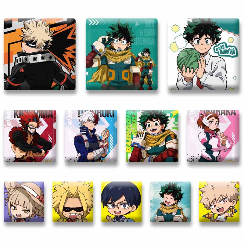 Furoshiki - โอชาโกะ อิซึกุ โชโตะ ฮิมิโกะ คัตสึกิ เข็มกลัดรูปทรงสี่เหลี่ยมสำหรับติดกระเป๋า