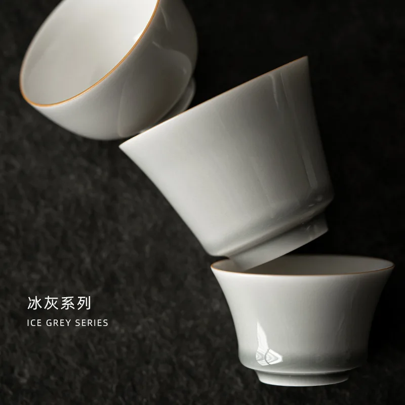 น้ำแข็งเคลือบสีเทาถ้วยสไตล์ญี่ - Japanese Pottery บทวิจารณ์และราคา